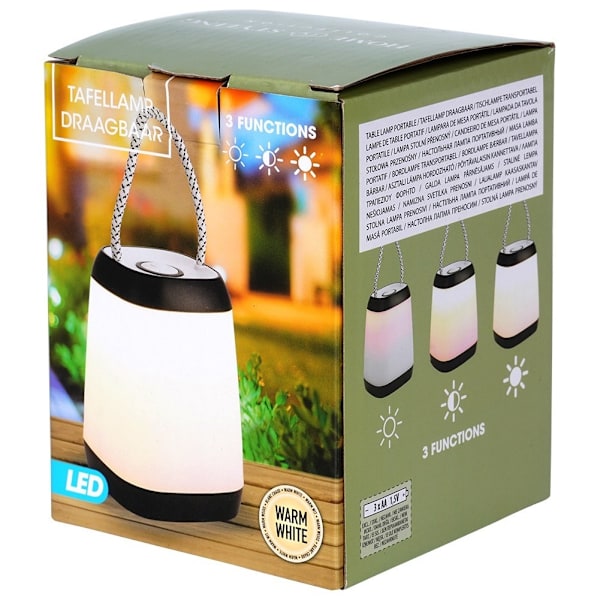 Portabel LED-lampa med batteri och tre ljuslägen