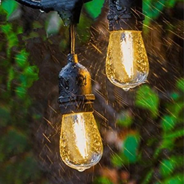 Ulkokäyttöön tarkoitettu LED-valosarja, 10 m, lämmin valkoinen, IP44 vedenpitävä
