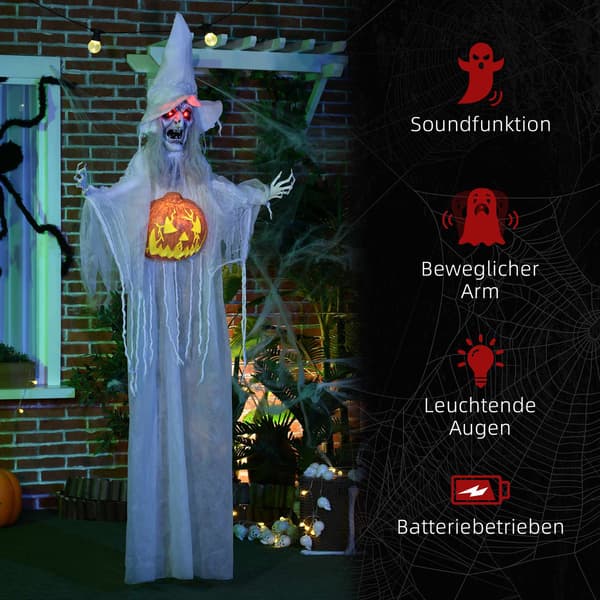 Halloween-spökdekoration med rörelsesensor och LED-lampor