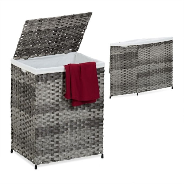 Tvättkorg i rattanlook 90 l
