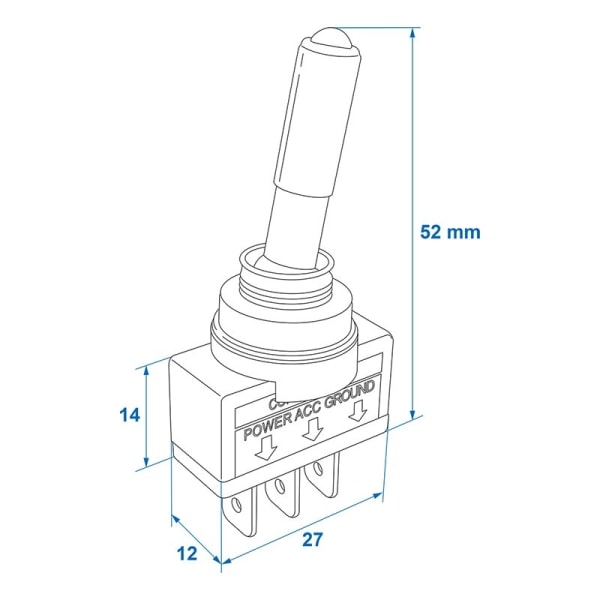 Vippströmbrytare LED röd 12V-max. 20A i blister