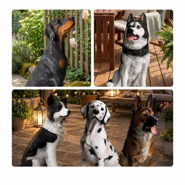 Husky havehundstatue, polyresin, 86 cm