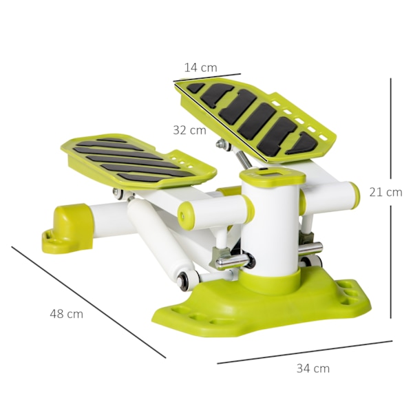 Mini stepper kotiin, liukumaton ylös-alas stepperi LCD-näytöllä, stepper kotitreeni kahdella suurella polkimella, teräs, keltainen