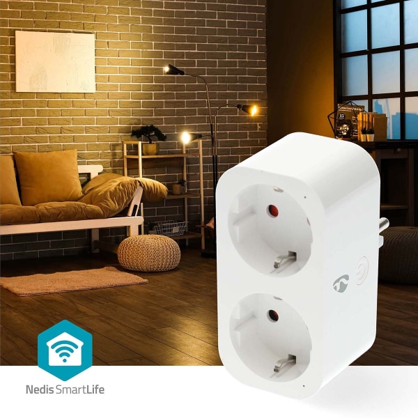SmartLife Smart Plug | Wi-Fi | IP21 | Effektmåler | 3680 W | Type F (CEE 7/7) | 0 - 55 °C | Android™ / IOS | Hvid | 1 stk.