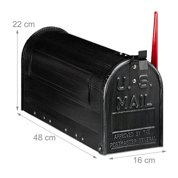 Amerikansk postkasse sort
