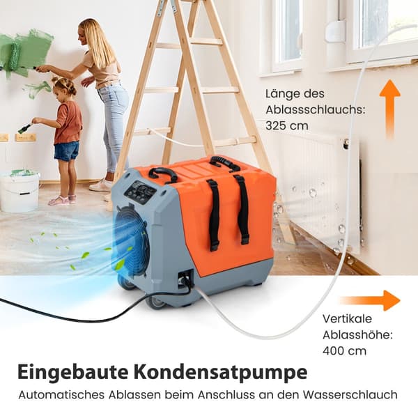 Kommerciel affugter 85L - Dag, Pumpe, 24-timers timer