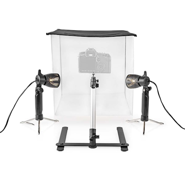 Fotostudie Kit | 400 lm | Sammenfoldelig | Baggrunde inkluderet | Rejsetaske inkluderet | Sort