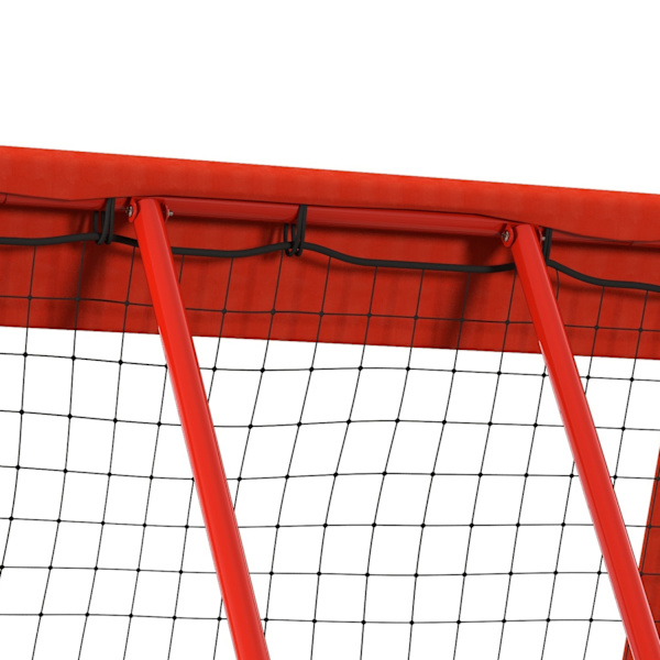 Rebounder för fotboll, hopfällbar fotbollsrebounder med skyddskant, pinnar, 5 nivåer höjdjusterbart rebound väggnät för handboll, volleyboll och baske