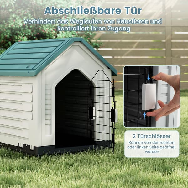 Plasthundkoja med låsbar dörr och ventilation