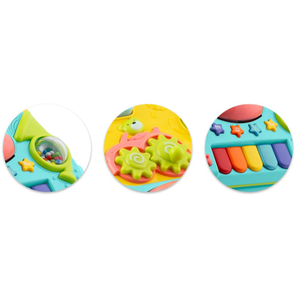 Ricokidsin turkoosi 2-in-1 Opi-kävele-vaunu musiikilla RK-744