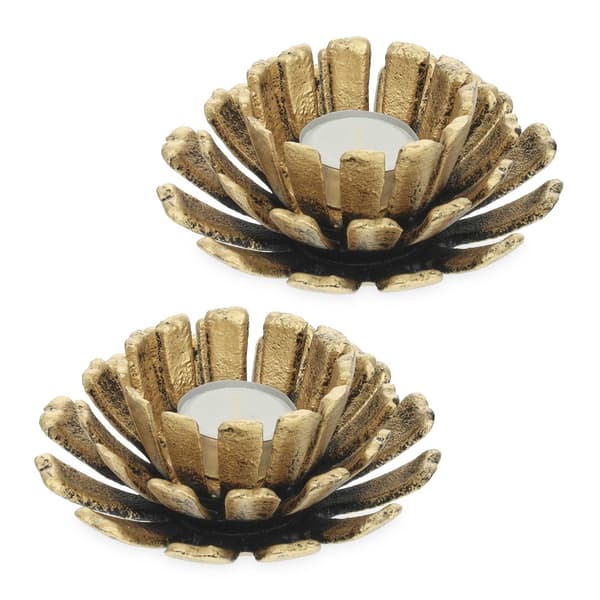 set med 2 blomformade värmeljushållare