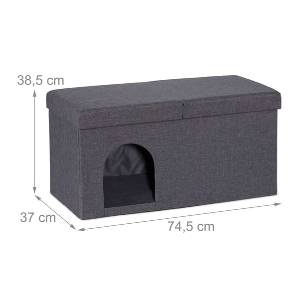 Kattgrotta i grått med lock