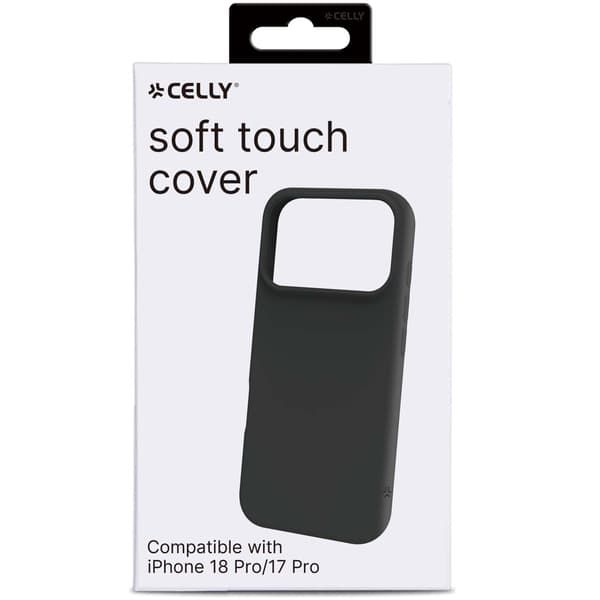 Blødt gummicover til iPhone 18/17 Pro – Sort, silkeagtig finish