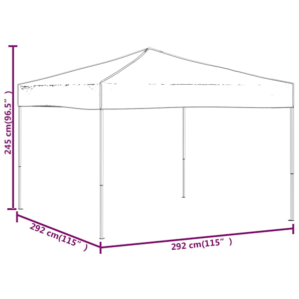 Tenda pieghevole per feste antracite 3x3 m