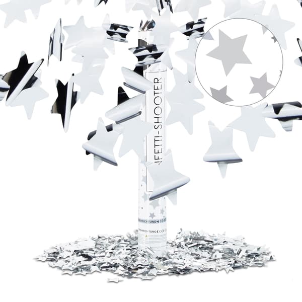 Konfetti kanon silver stjärnor