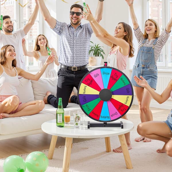 Spindende præmiehjul, 24 tommer, 14 pladser, whiteboardstativ