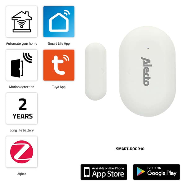 Zigbee Smart Dörr-/Fönstersensor, Trådlös, Appkompatibel
