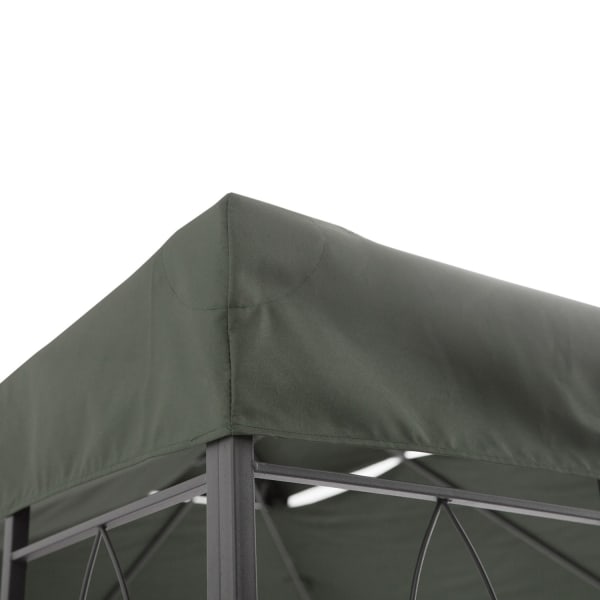 Ersättningstak Gazebo Tak För Metal Gazebo Trädgård Gazebo Partytält Trädgårdstält Polyester 3X4M Mörkgrå