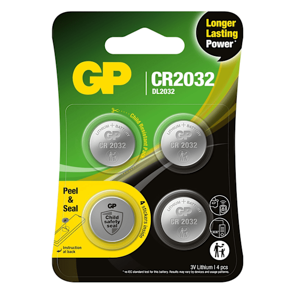 GP Lithium Coin Cell CR2032 4 kpl
