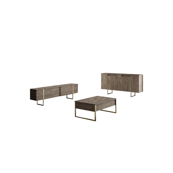 Console Luxe - Valnöt, Guld