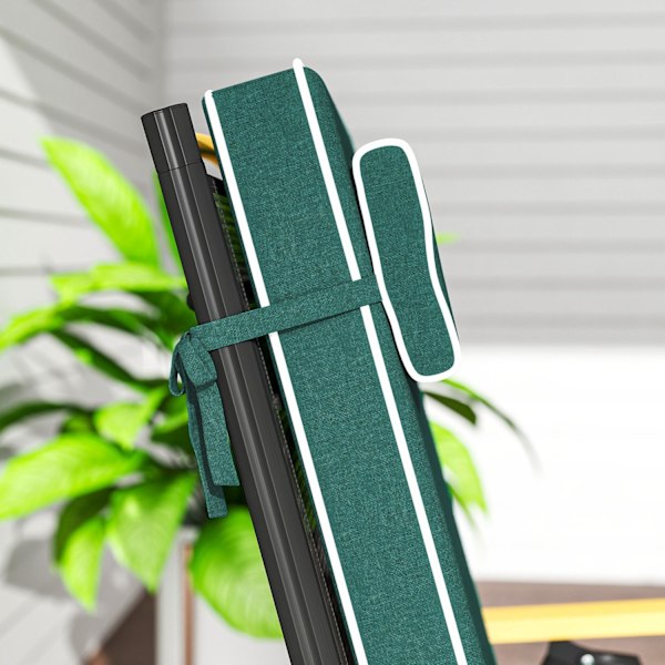 Sittdyna 120 x 47 x 9,5 cm vattenavvisande stolsdyna med knytband, nackstöd, UPF50+ utomhus sittdyna inomhus, sittdyna för hopfällbar stol, matstol, g