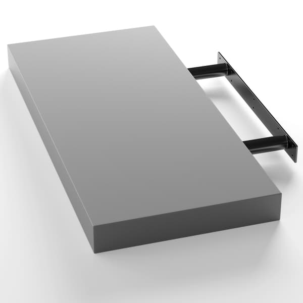 Seinähylly, harmaa MDF, 50 cm, 15 kg kapasiteetti
