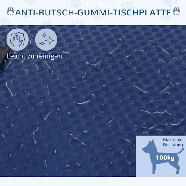Stigningsbord Højdejusterbar Nedre Kurv Sammenklappelig Hunde Rustfrit Stål Blå 107X60X170Cm