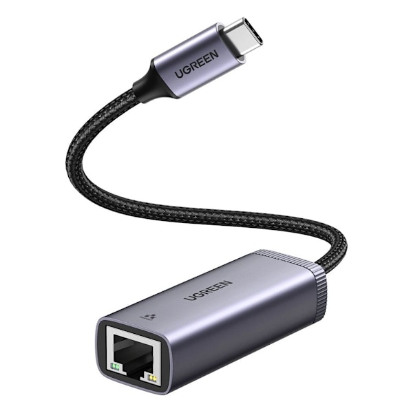 UGREEN USB-C - RJ45 1 Gbps Ethernet-sovitin - harmaa