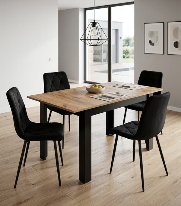 Utdragbart matbord, 120–160 cm, ekfinish