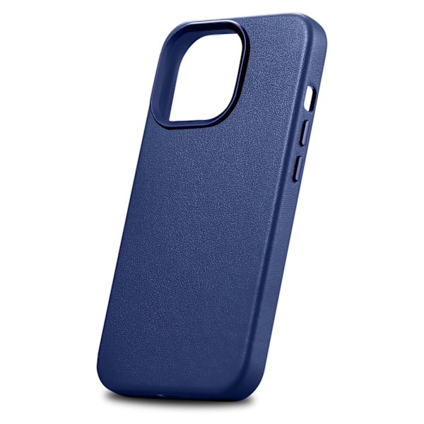 Fodral i naturligt läder till iPhone 14 Pro Max MagSafe Fodral Läder ljusblått