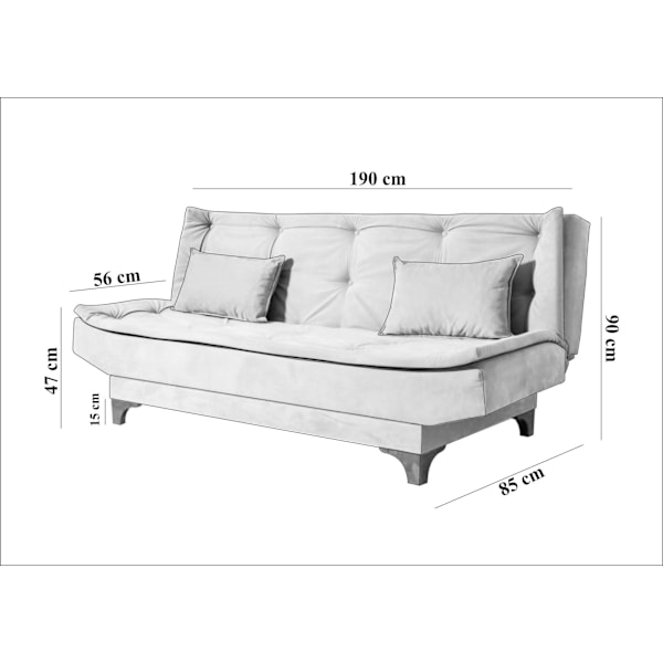 3-Pers. Sovesofa Kelebek - Blå