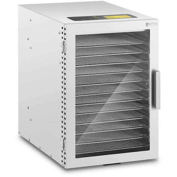 Professionel madtørrer til urter, frugter, svampe, 12 gitre, 800 W