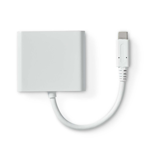 USB Multi-Port Adapter | USB 3.2 Gen 1 | USB-C™ Han | HDMI ™ -udgang / USB-A Hun / USB-C™ Hun | 5 Gbps | 0.10 m | Runde | Nikkelplateret | PVC | Hvid