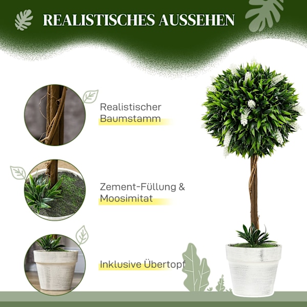 Kunstig lavendel sæt med 2 store 60 cm kunstige planter, kunstige planter i potte, kunstige plastik blomst som ægte til stuen soveværelse kontorhave m