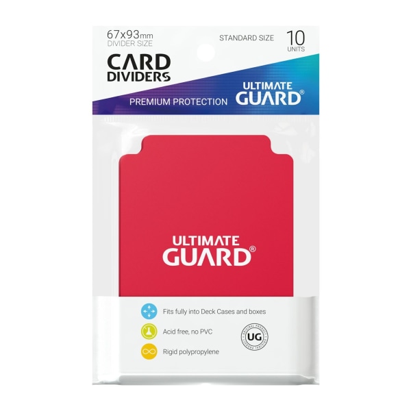 Ultimate Guard Card Dividers Standardstørrelse Rød (10)