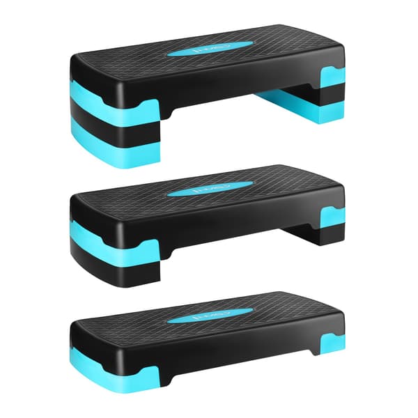 Aerob trinplatform, sort-mint, justerbar højde