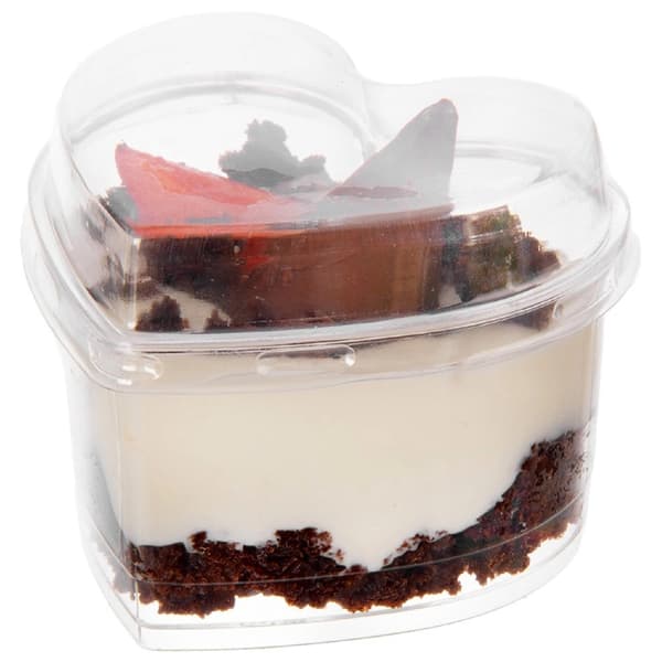 Hjärtformade dessertkoppar med lock, 130 ml, set om 4