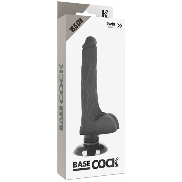 Basecock - Realistic Vibrator 2-1 Sort 18,5 Cm -O- 4 Cm