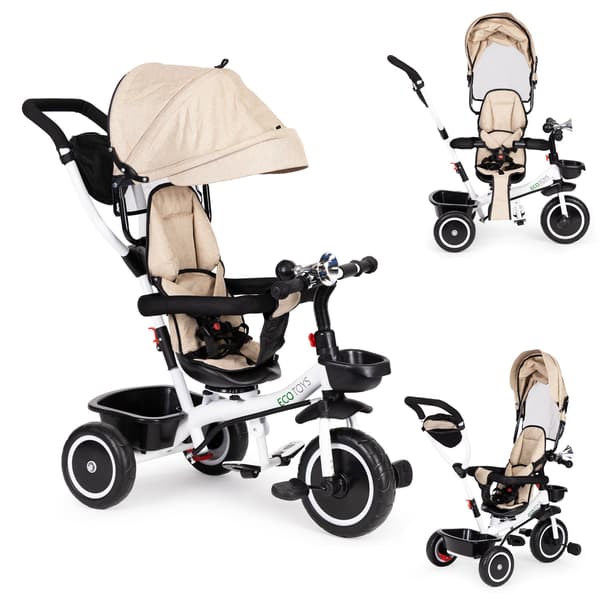 Trehjuling med roterande säte 360' ECOTOYS beige