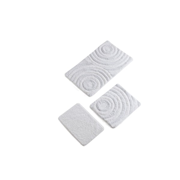 Akryl Badmatta Set (3 delar) Wave - Vit