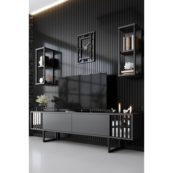 TV-enhet Chrome Line - antracit, svart
