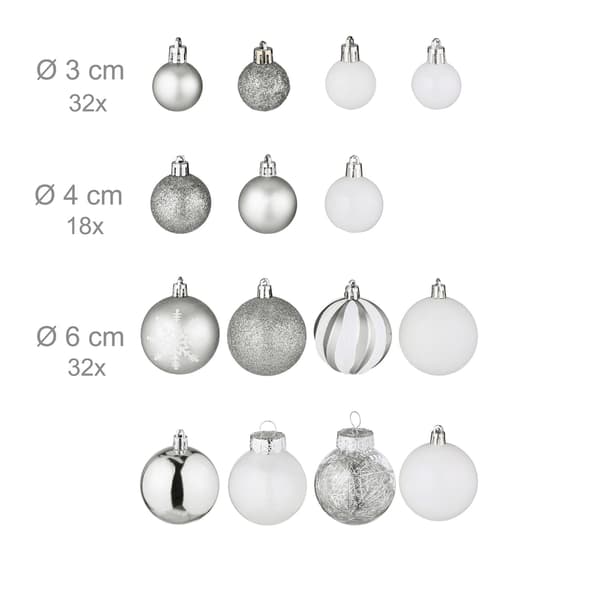 Julgransprydnader, set med 101 plastkulor