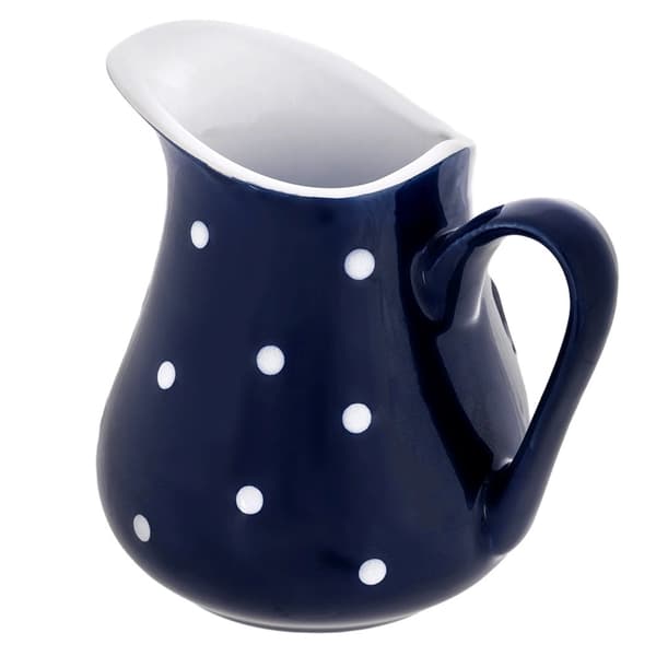 Keramisk kanna, marinblå, 480 ml, prickig design