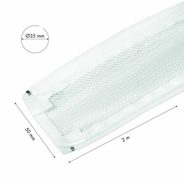 LogiLink bredflettet lynlåskabelmuffe 50 mm x 2 m, hvid, 360° beskyttelse