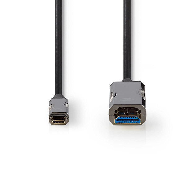 Aktiv optisk (AOC) USB kabel | USB-C™ Hane | HDMI™ Kontakt | 18 Gbps | 50.0 m | Rund | PVC | Svart | Presentbox