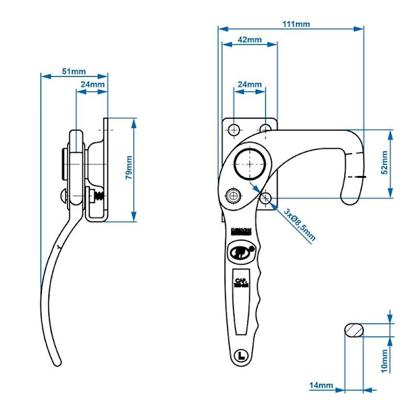 Laudan salpa vasen SPP ZB-12L