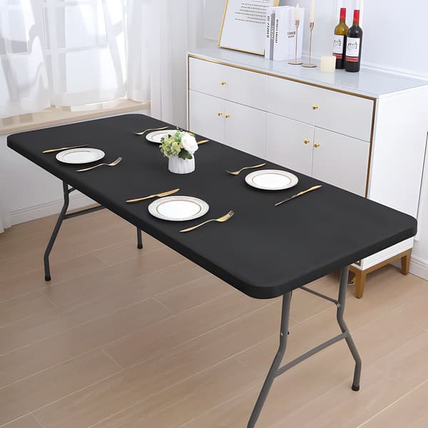 Cateringbord 180 cm, foldbart til kuffert, sort, ModernHome