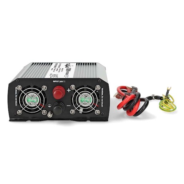 Växelriktare med modifierad sinusvåg | Inspänning: 24 V DC | Enhetens utgångsanslutning: Type F (CEE 7/3) / USB-A | 230 V AC 50 Hz | 1000 W | Toppeffe