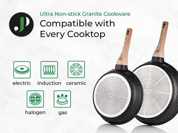 15-delt Granite Non-stick køkkengrejsæt – Sort