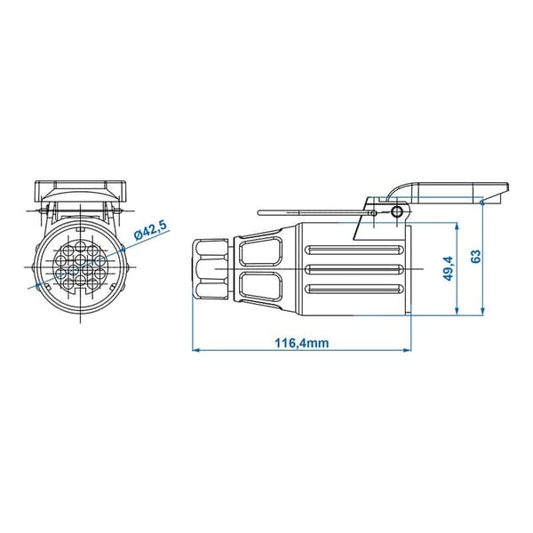 Sokkel 13-pin PVC flyvende
